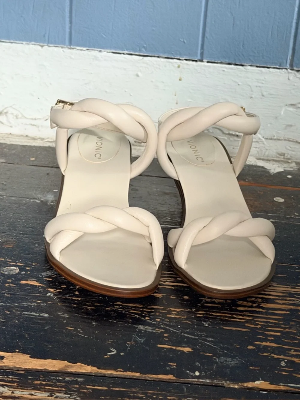 Vionic Cream Braided Slingback Heels - Picture 2 of 6